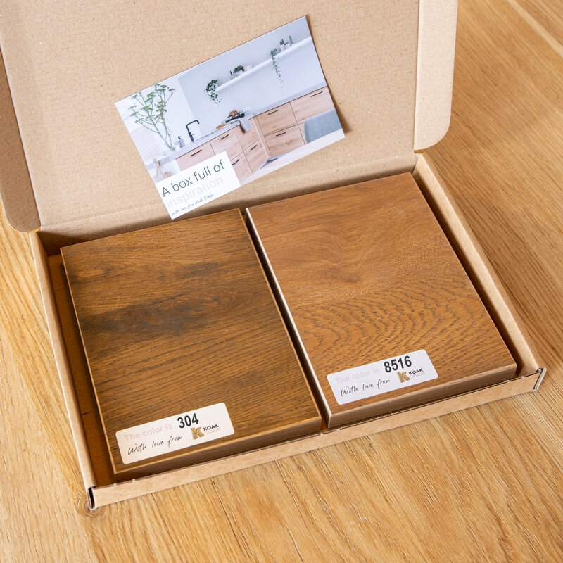 Proefplankjes Smoked Eiken 304 & Teak 8516